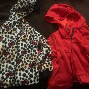 Disney Red Hoodie and Leopard Print Top Set